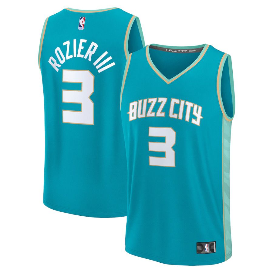 Men Charlotte Hornets #3 Terry Rozier Fanatics Branded Teal City Edition 2023- 24 Fast Break NBA Jersey